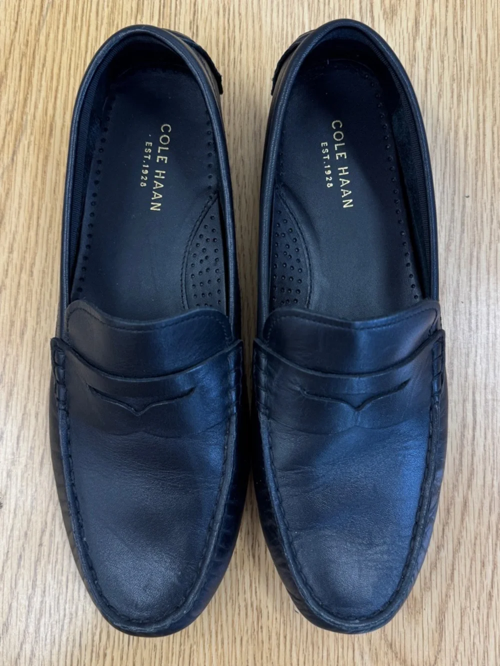 Cole Haan Women’s Black Leather Penny Driving Loafers Size 8B Minimalist Preppy